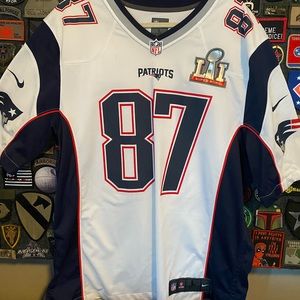Nike Game New England Patriots Rob Gronkowski Away Jersey Super Bowl 51